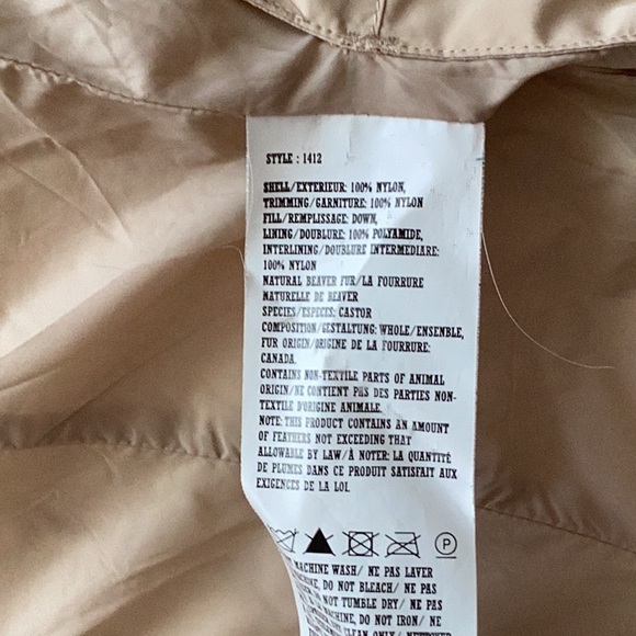 The Wild North Apparel Down Jacket XS - Suede Trim, Detachable Beaver Fur Collar - Picture 10 of 10